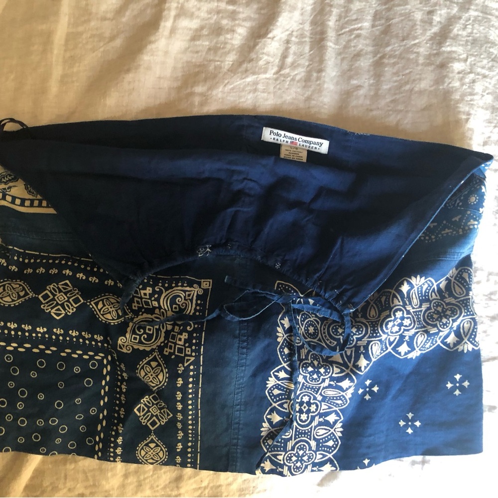 Navy Blue Bandana Print Halter Top - Picture 3 of 5